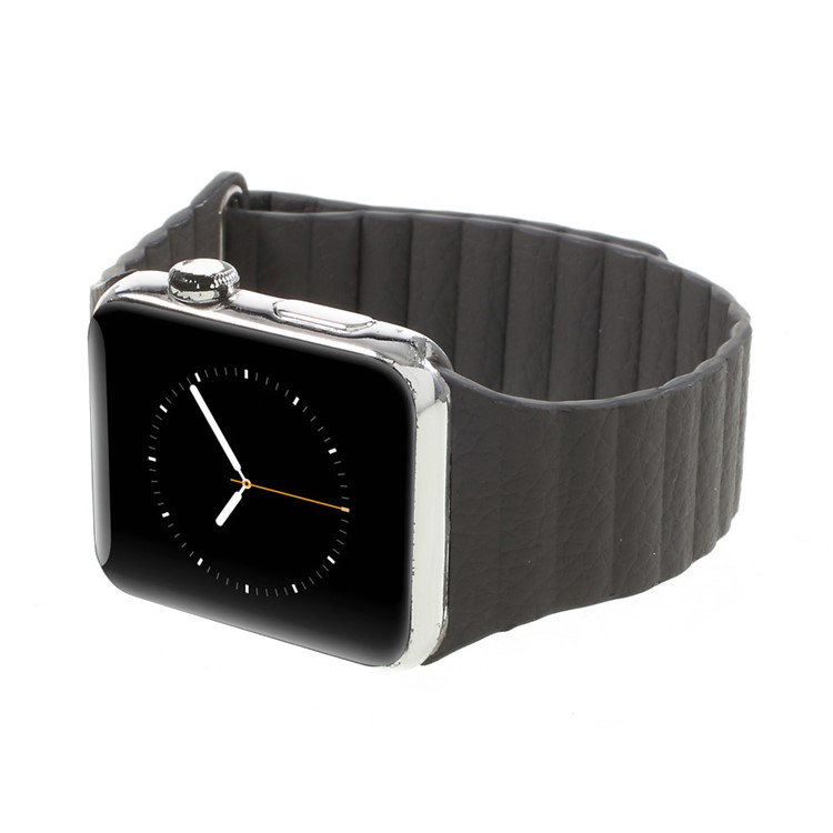 Magnetic Loop PU Leather Watchband for Apple Watch Series 3 Series 2 Series 1 42mm - Dark Grey-8