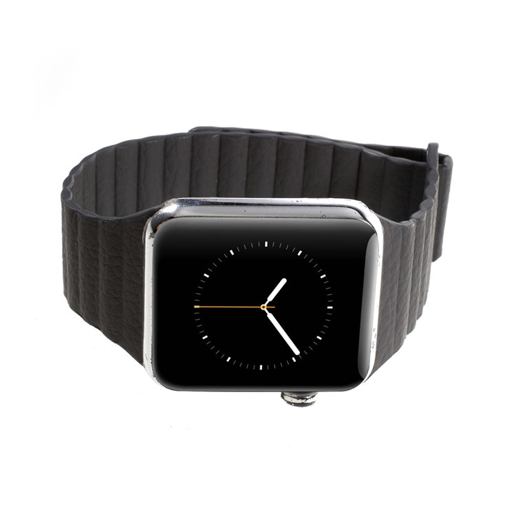 Magnetic Loop PU Leather Watchband for Apple Watch Series 3 Series 2 Series 1 42mm - Dark Grey-9