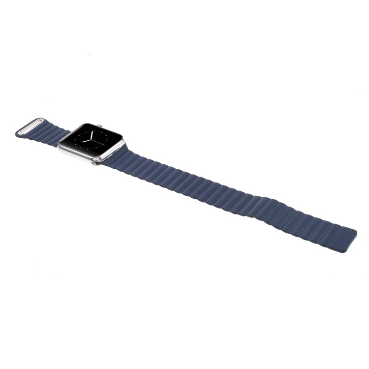 Magnetic Loop PU Leather Wrist Watch Band for Apple Watch Series 4 44mm / Series 3 / 2 / 1 42mm - Dark Blue-3