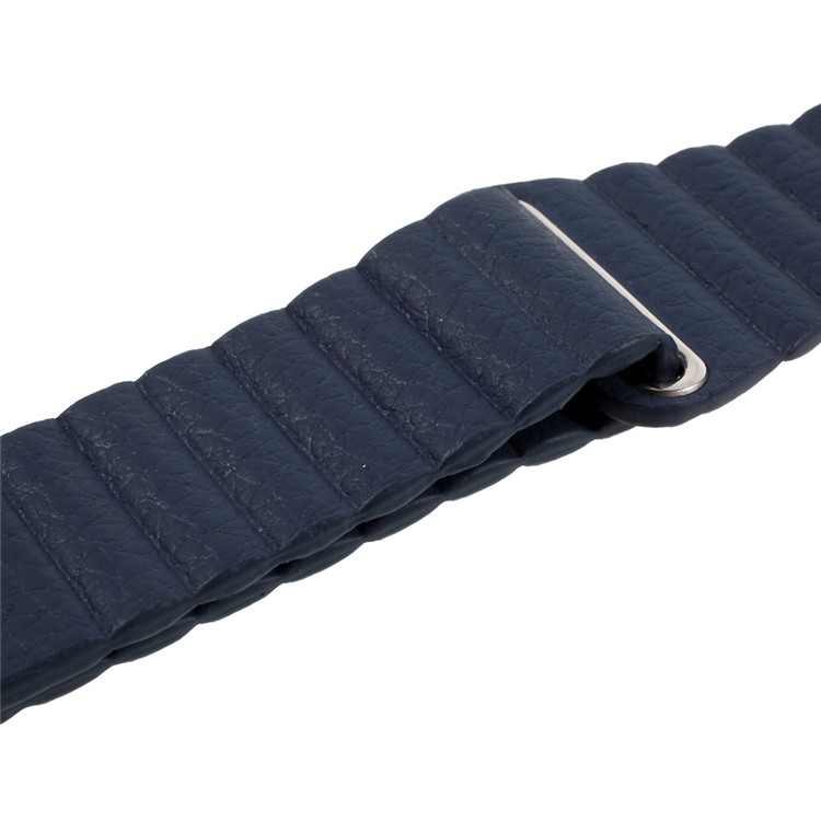 Magnetic Loop PU Leather Wrist Watch Band for Apple Watch Series 4 44mm / Series 3 / 2 / 1 42mm - Dark Blue-6