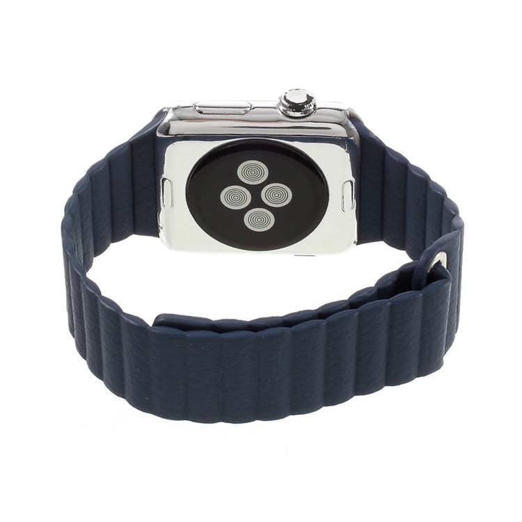 Magnetic Loop PU Leather Wrist Watch Band for Apple Watch Series 4 44mm / Series 3 / 2 / 1 42mm - Dark Blue-7