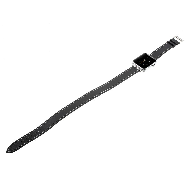 Durable Genuine Leather Watchband for Apple Watch Series 4 44mm / Series 3 / 2 / 1 42mm - Black-4