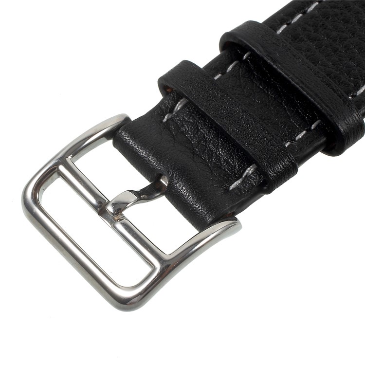 Durable Genuine Leather Watchband for Apple Watch Series 4 44mm / Series 3 / 2 / 1 42mm - Black-7