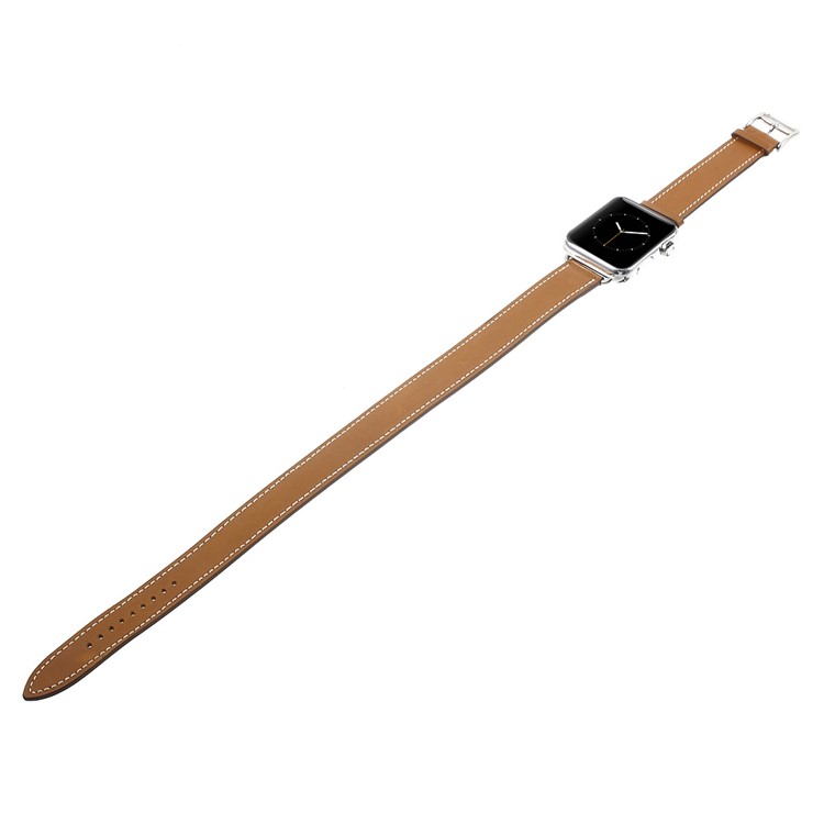 Echtes Lederarmband Für Apple Watch Serie 3 Serie 2/1 42mm - Braun-4