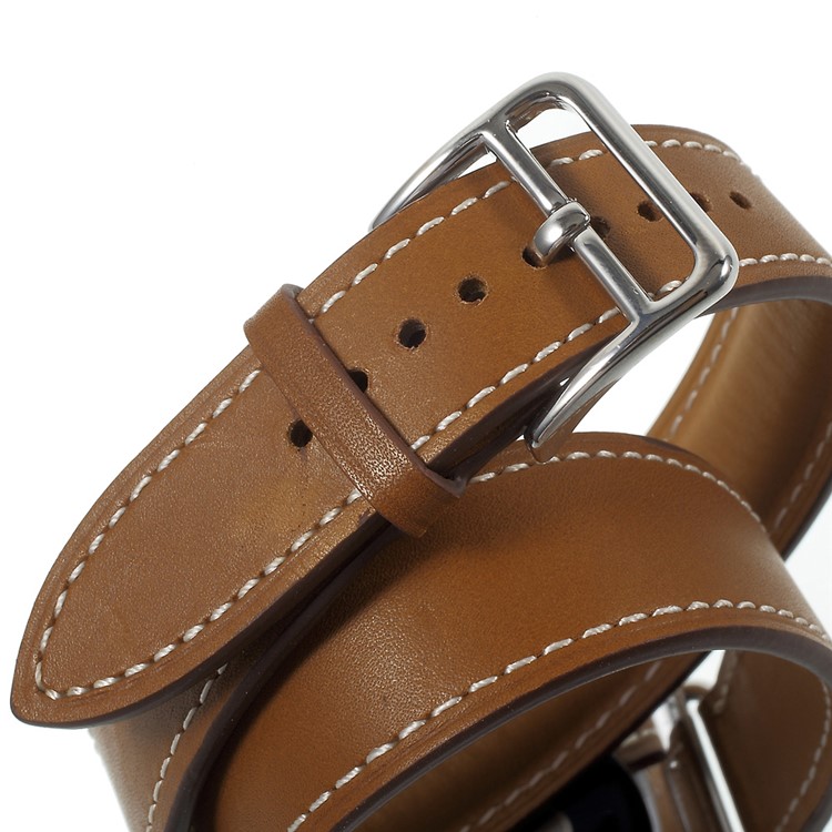 Echtes Lederarmband Für Apple Watch Serie 3 Serie 2/1 42mm - Braun-5