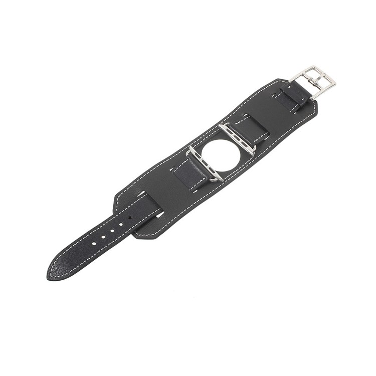 Echtes Leder Armband Uhrenarmband Für Apple Watch Serie 3 Serie 1 Serie 2 38mm - Schwarz-1