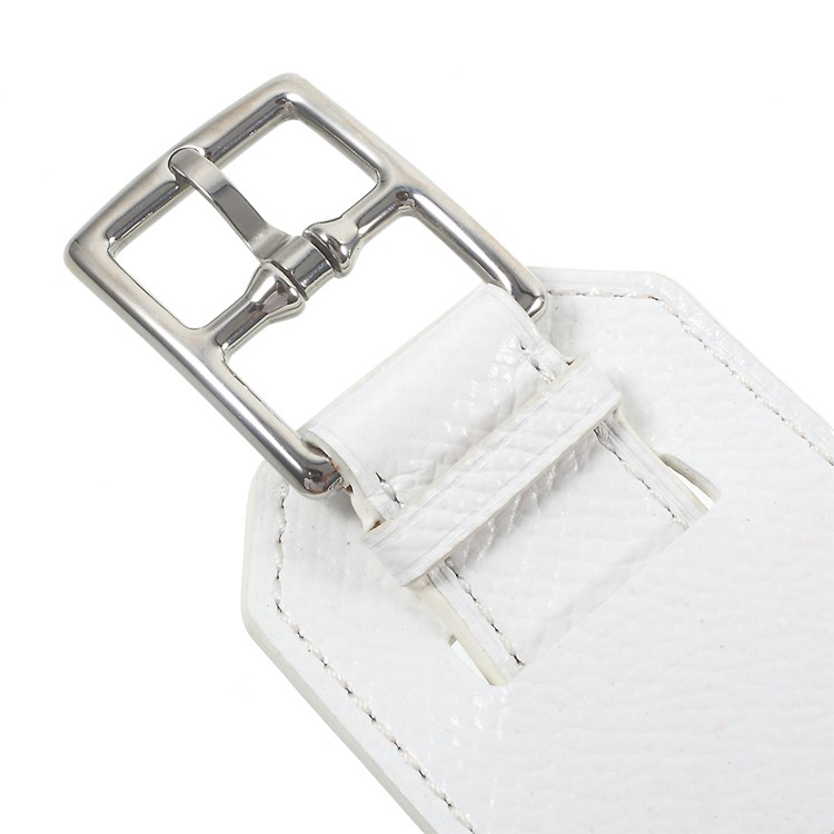 Genuine Leather Cuff Bracelet Watchband Wristband for Apple Watch Series 3 Series 1 Series 2 38mm - White-6