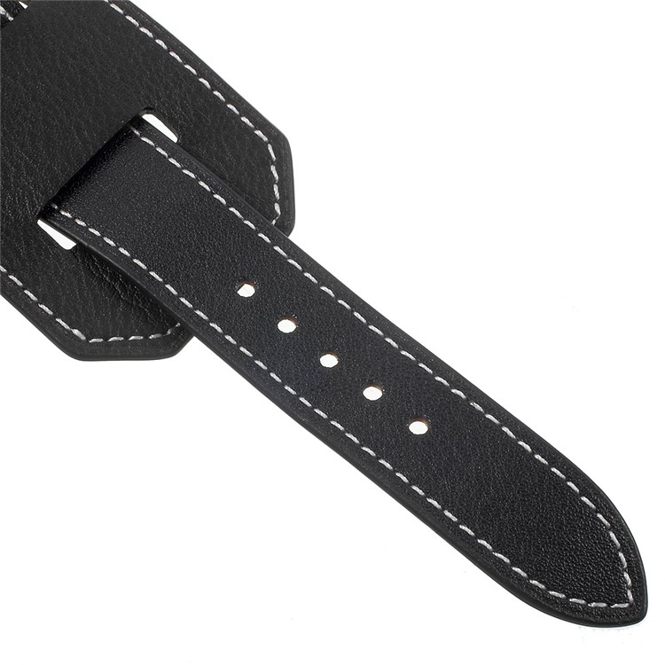 Genuine Leather Watch Band for Apple Watch 42mm Series 3 Series 1 Series 2 - Black-8