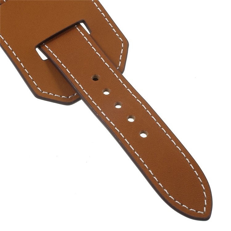 For Apple Watch 42mm Genuine Leather Watchband Strap Series 1 Series 2 Series 3 - Brown-6