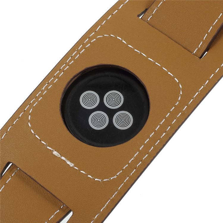 For Apple Watch 42mm Genuine Leather Watchband Strap Series 1 Series 2 Series 3 - Brown-7