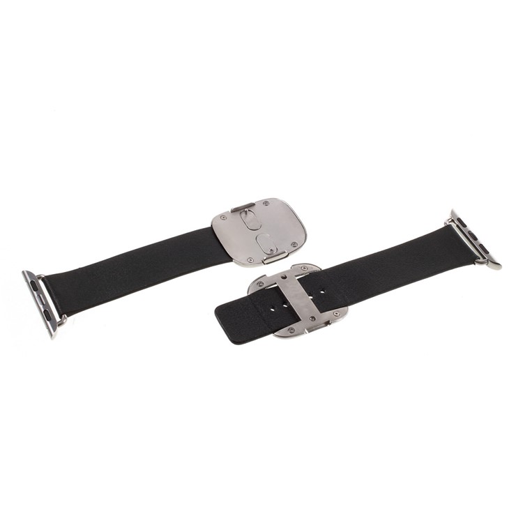 Modern Style Genuine Leather Watch Band for Apple Watch Series 4 44mm / Series 3 / 2 / 1 42mm - Black-2