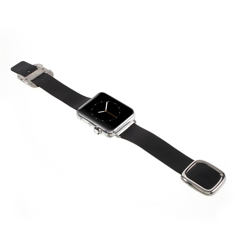 Modern Style Genuine Leather Watch Band for Apple Watch Series 4 44mm / Series 3 / 2 / 1 42mm - Black-3