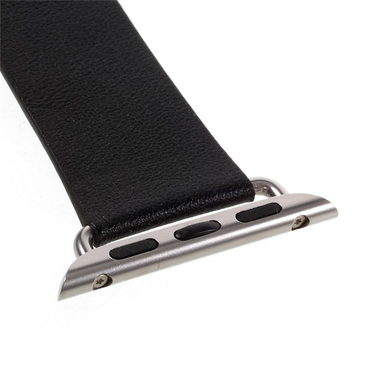 Modern Style Genuine Leather Watch Band for Apple Watch Series 4 44mm / Series 3 / 2 / 1 42mm - Black-4