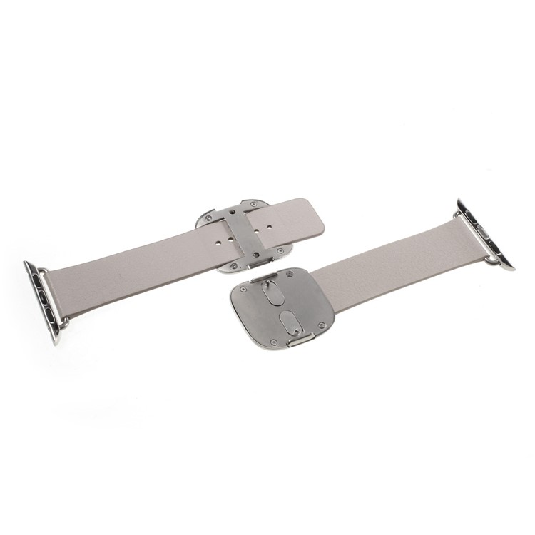 Modern Style Genuine Leather Strap Watch Band for Apple Watch Series 3 Series 1 Series 2 42mm - Grey-2
