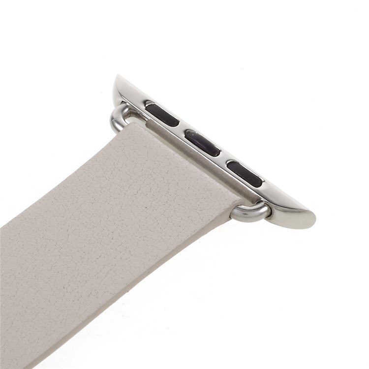 Modern Style Genuine Leather Strap Watch Band for Apple Watch Series 3 Series 1 Series 2 42mm - Grey-4