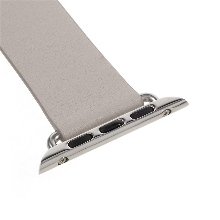Modern Style Genuine Leather Strap Watch Band for Apple Watch Series 3 Series 1 Series 2 42mm - Grey-5