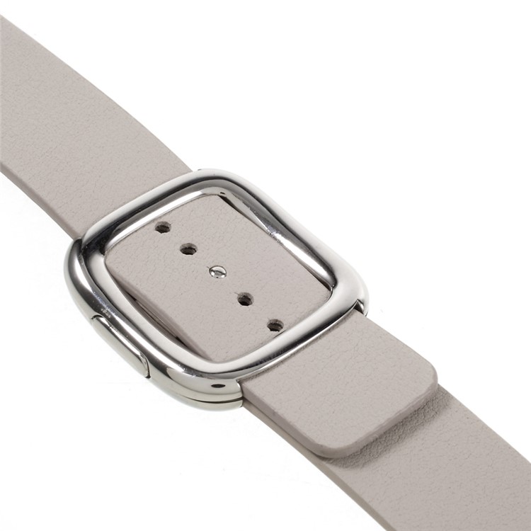 Modern Style Genuine Leather Strap Watch Band for Apple Watch Series 3 Series 1 Series 2 42mm - Grey-6