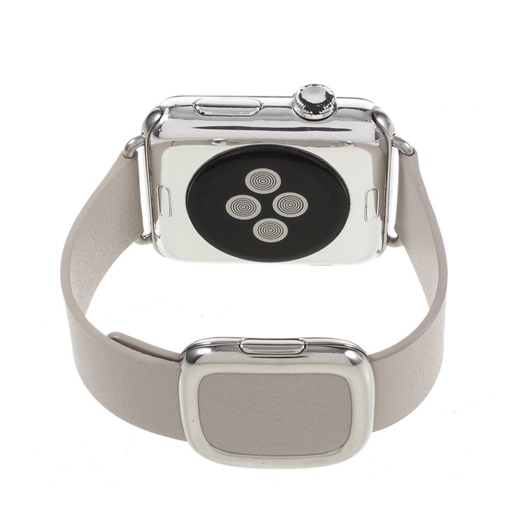 Modern Style Genuine Leather Strap Watch Band for Apple Watch Series 3 Series 1 Series 2 42mm - Grey-7