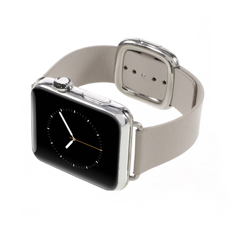 Modern Style Genuine Leather Strap Watch Band for Apple Watch Series 3 Series 1 Series 2 42mm - Grey-8