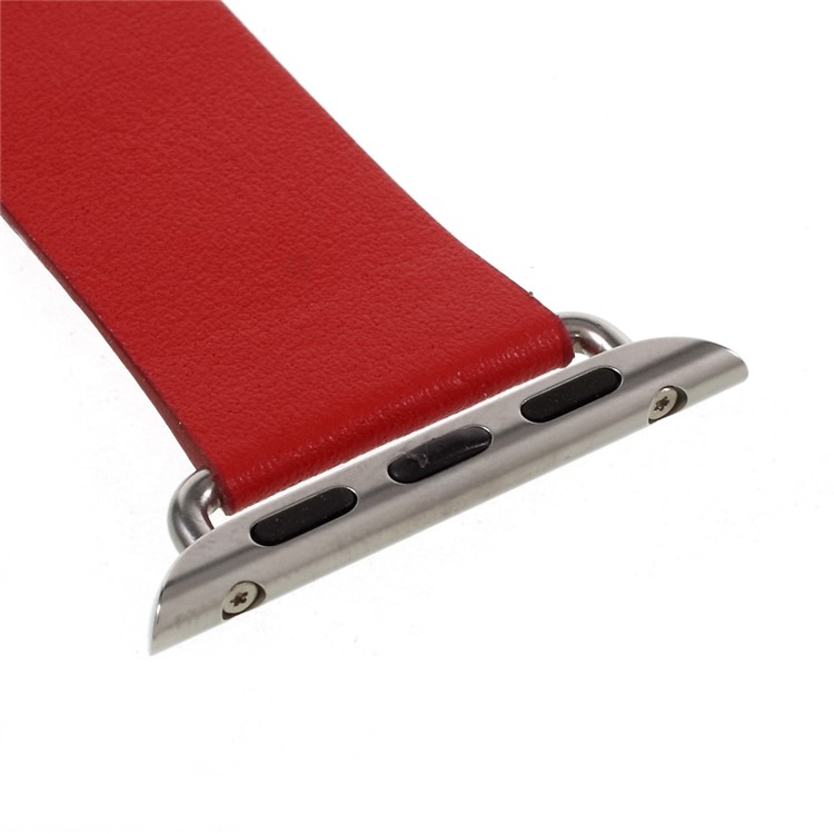 Modern Style Genuine Leather Watch Strap for Apple Watch Series 1 Series 2 Series 3 42mm - Red-4