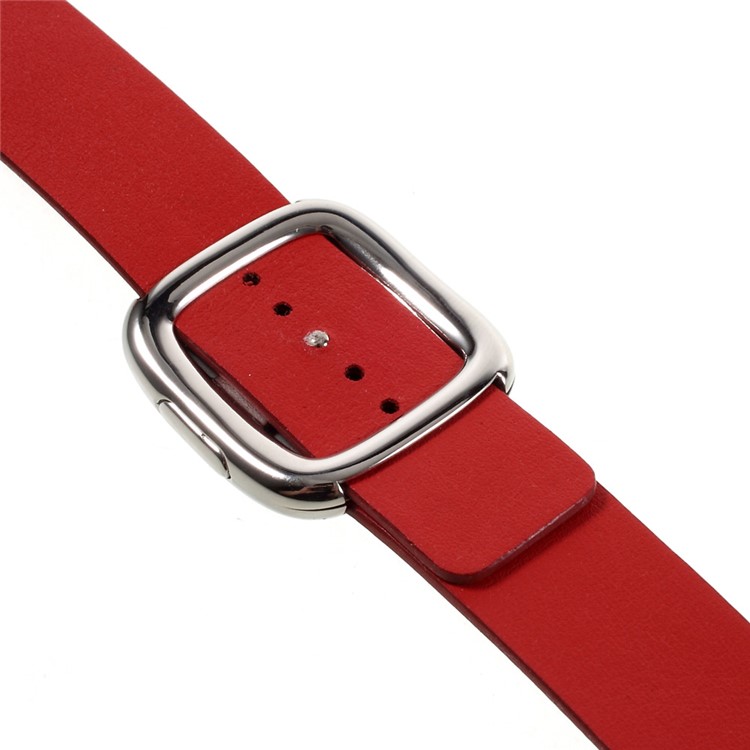 Modern Style Genuine Leather Watch Strap for Apple Watch Series 1 Series 2 Series 3 42mm - Red-5