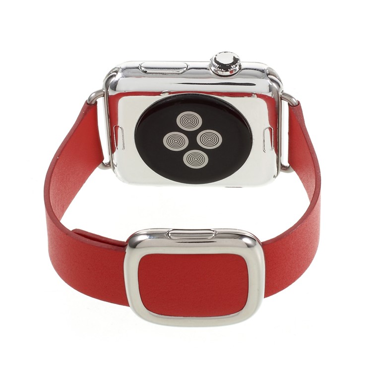 Modern Style Genuine Leather Watch Strap for Apple Watch Series 1 Series 2 Series 3 42mm - Red-7