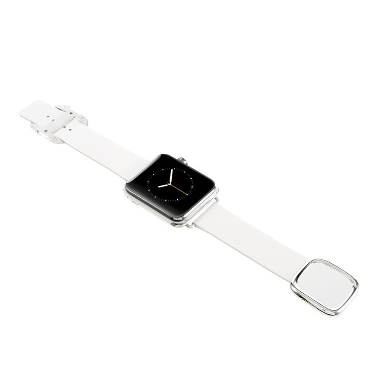 Genuine Leather Modern Style Watch Strap for Apple Watch Series 3 Series 1 Series 2 38mm - Grey-3