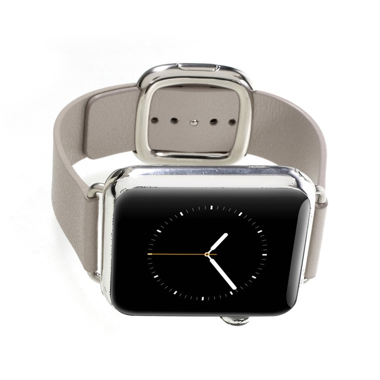 Genuine Leather Modern Style Watch Strap for Apple Watch Series 3 Series 1 Series 2 38mm - Grey-9