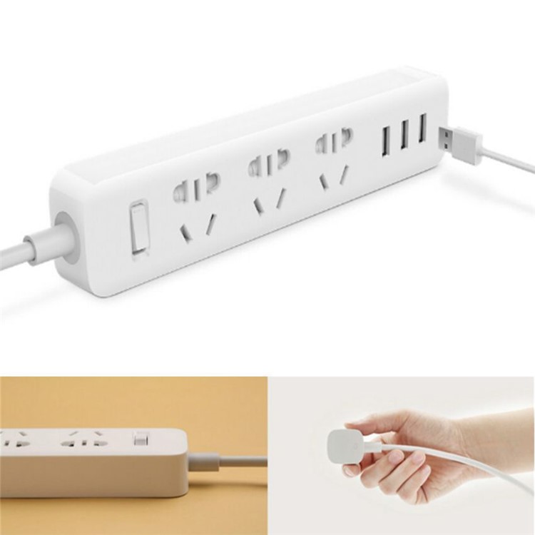 XIAOMI 3 USB Power Strip Portable Socket Outlet - CN Plug / White-1