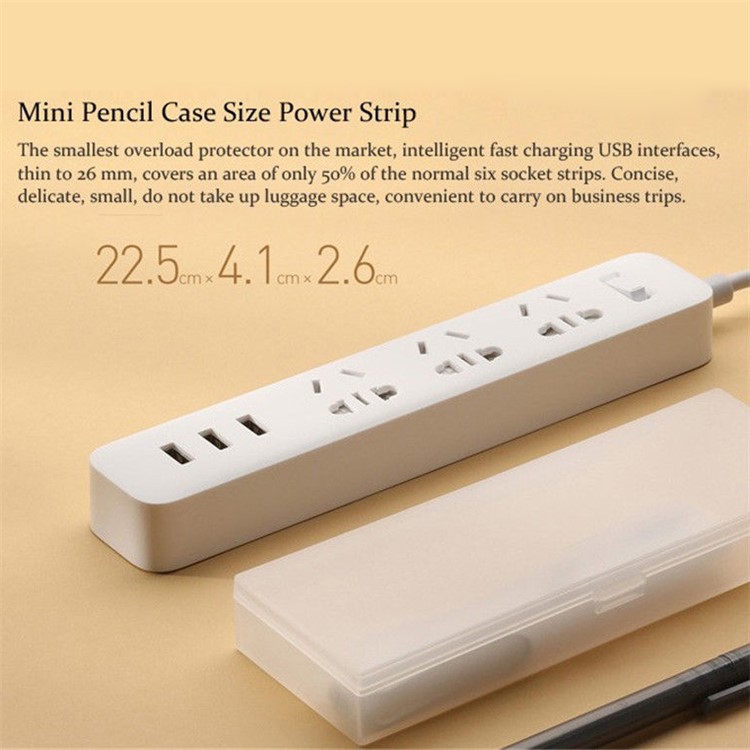 XIAOMI 3 USB Power Strip Portable Socket Outlet - CN Plug / White-2