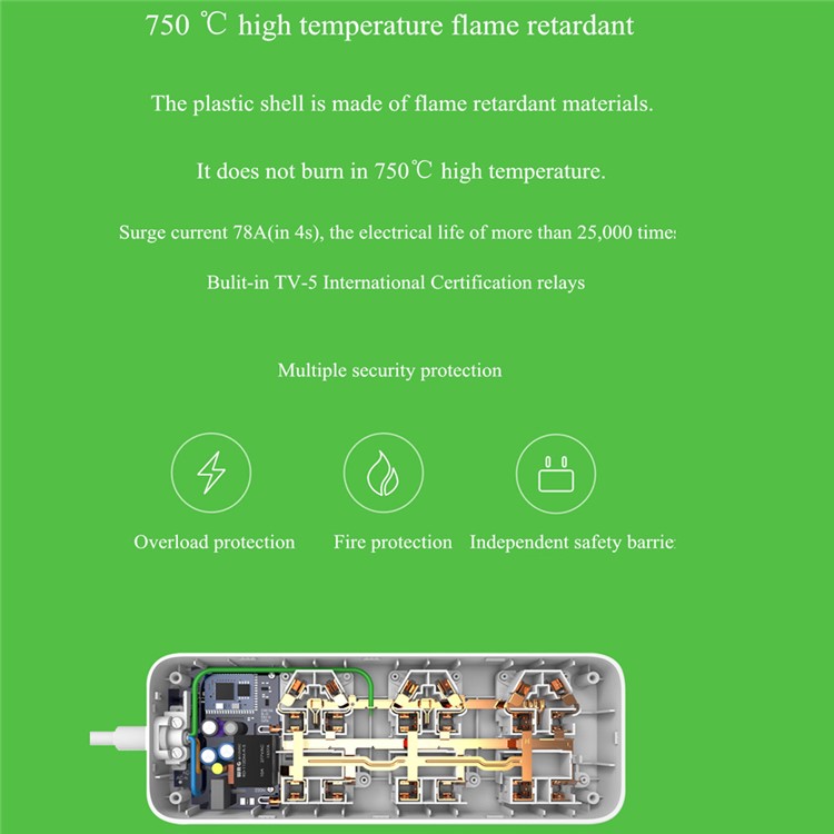 XIAOMI 6 Outlets Wifi Remote Control Outlet Power Strip-8