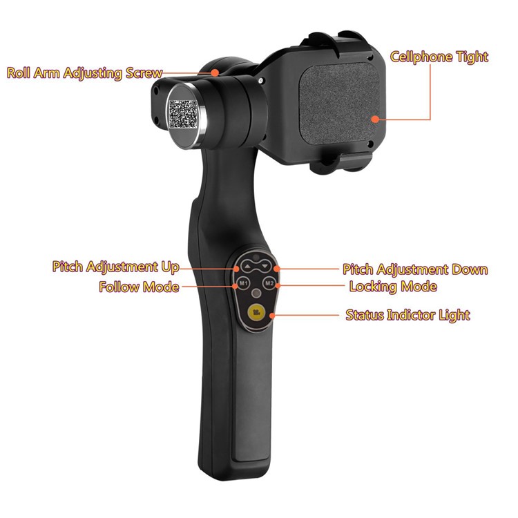 XJJJ JJ-1 2-Axis Handheld Brushless Gimbal Bluetooth Smartphone Stabilizer for iPhone 7 Plus / 7-3