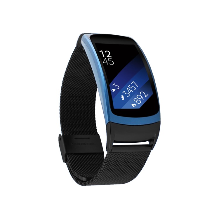 Mesh Stainless Steel Wrist Watch Band for Samsung Gear Fit 2 SM-R360 - Black-3