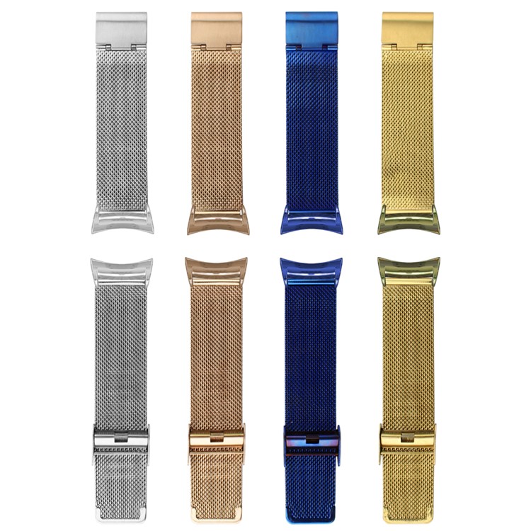 Sangle de Montre en Acier Inoxydable en Maille Pour Samsung Gear Fit 2 SM-R360 - Couleur Argent