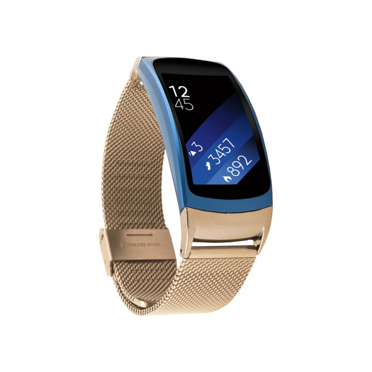 Stainless Steel Mesh Wrist Watch Band for Samsung Gear Fit 2 SM-R360 - Rose Gold Color-3