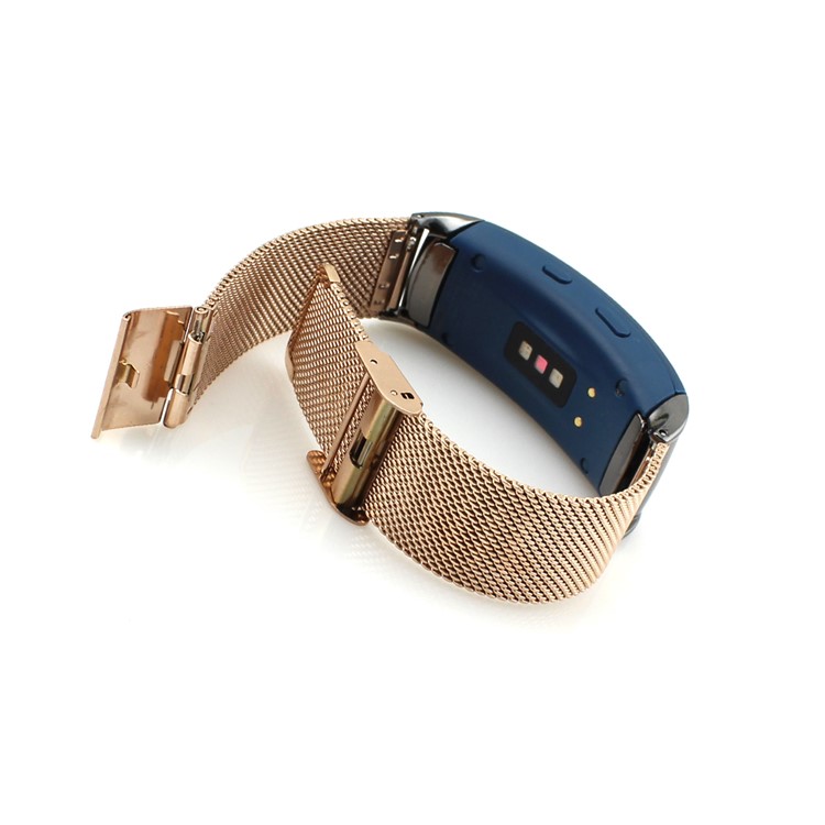Stainless Steel Mesh Wrist Watch Band for Samsung Gear Fit 2 SM-R360 - Rose Gold Color-5