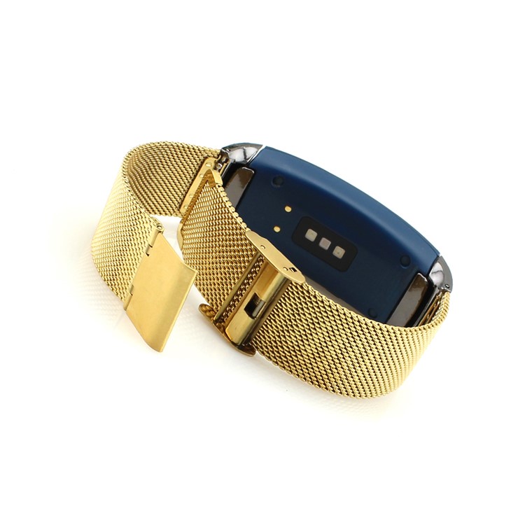 Stainless Steel Mesh Wrist Watch Strap for Samsung Gear Fit 2 SM-R360 - Gold Color-6