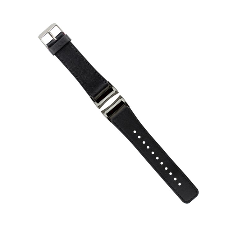 Genuine Leather Watch Band for Samsung Gear Fit 2 SM-R360 - Black-1