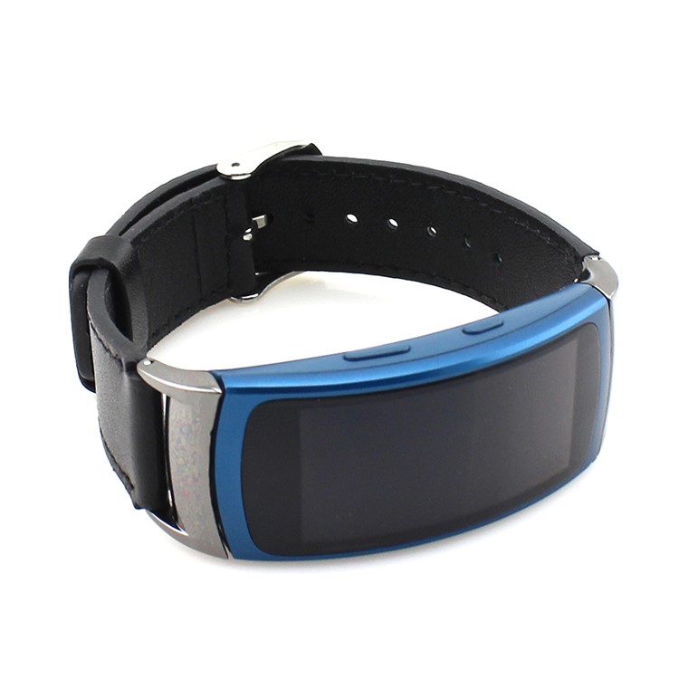 Genuine Leather Watch Band for Samsung Gear Fit 2 SM-R360 - Black-2