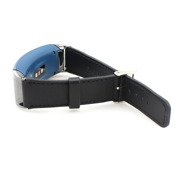 Genuine Leather Watch Band for Samsung Gear Fit 2 SM-R360 - Black-3