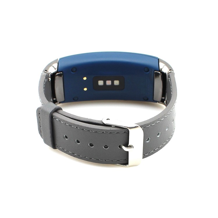 Genuine Leather Watchband for Samsung Gear Fit 2 SM-R360 - Grey-2
