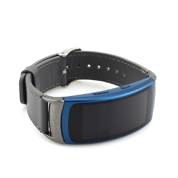 Genuine Leather Watchband for Samsung Gear Fit 2 SM-R360 - Grey-3