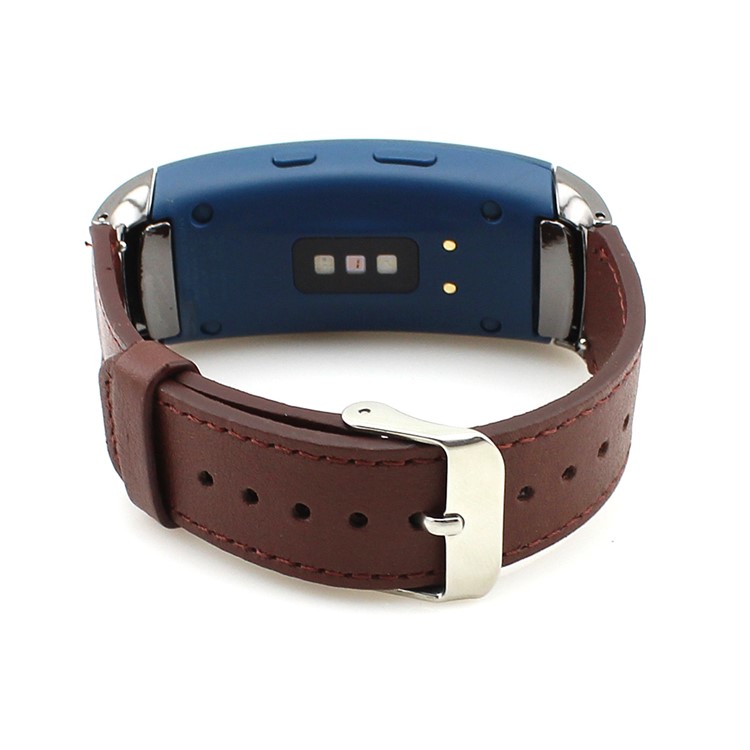 Genuine Leather Wristband Strap for Samsung Gear Fit 2 SM-R360 - Brown-2