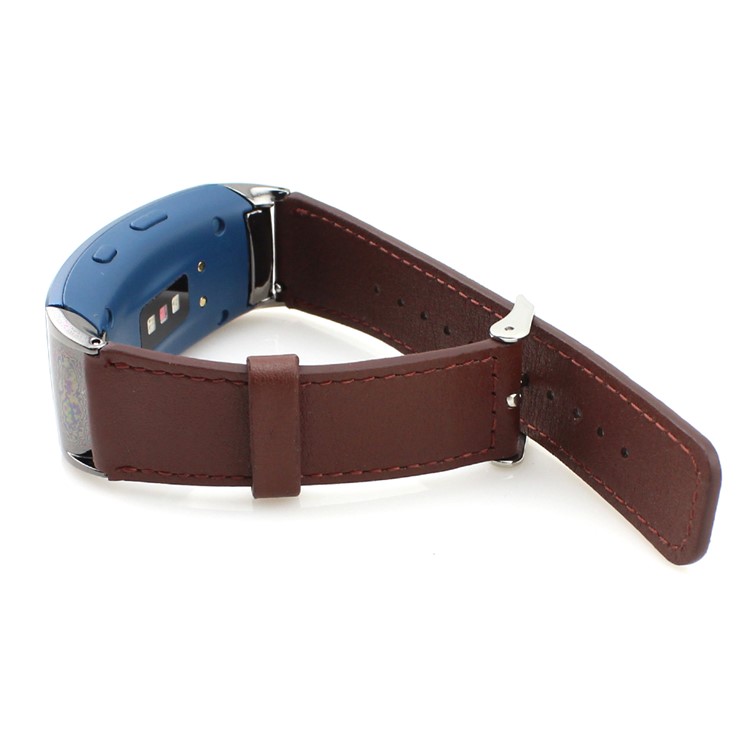 Genuine Leather Wristband Strap for Samsung Gear Fit 2 SM-R360 - Brown-4