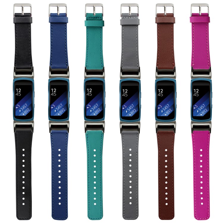 Genuine Leather Wristband Strap for Samsung Gear Fit 2 SM-R360 - Brown-6