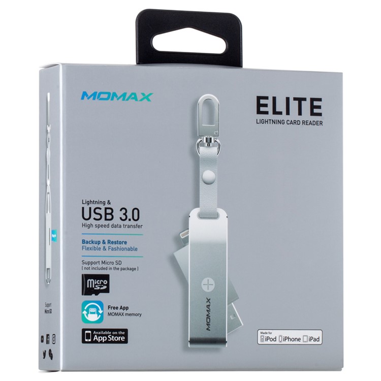 MOMAX Elite MFI Zertifiziert Blitz 8pin USB 3.0 Kartenleser Für Iphone Ipad Computer - Silberfarbe-8