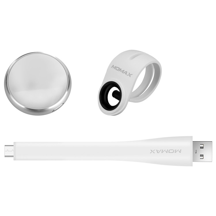 MOMAX X-Light Mini Clip-on Selfie LED Fill Light for iPhone iPad Samsung - Silver Color-10