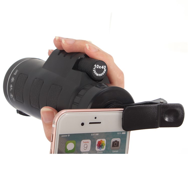 DongChaQiuHao Universal Clip-on 10x40 Hiking Concert Camera Lens Monocular for Smartphone - Black-20
