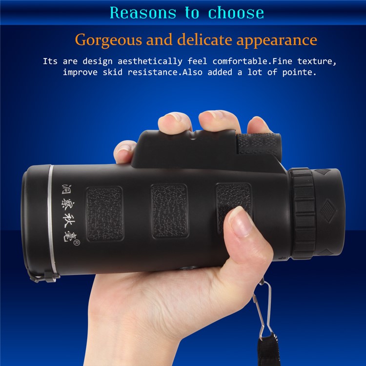 DongChaQiuHao Universal Clip-on 10x40 Hiking Concert Camera Lens Monocular for Smartphone - Black-4