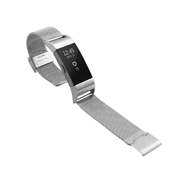 Stainless Steel Mesh Watch Band for Fitbit Charge 2 - Silver Color-4